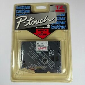 Brother P-Touch TZ232 Label Tape‎ 12mm 1/2 in. Red on White Laminated Japan
